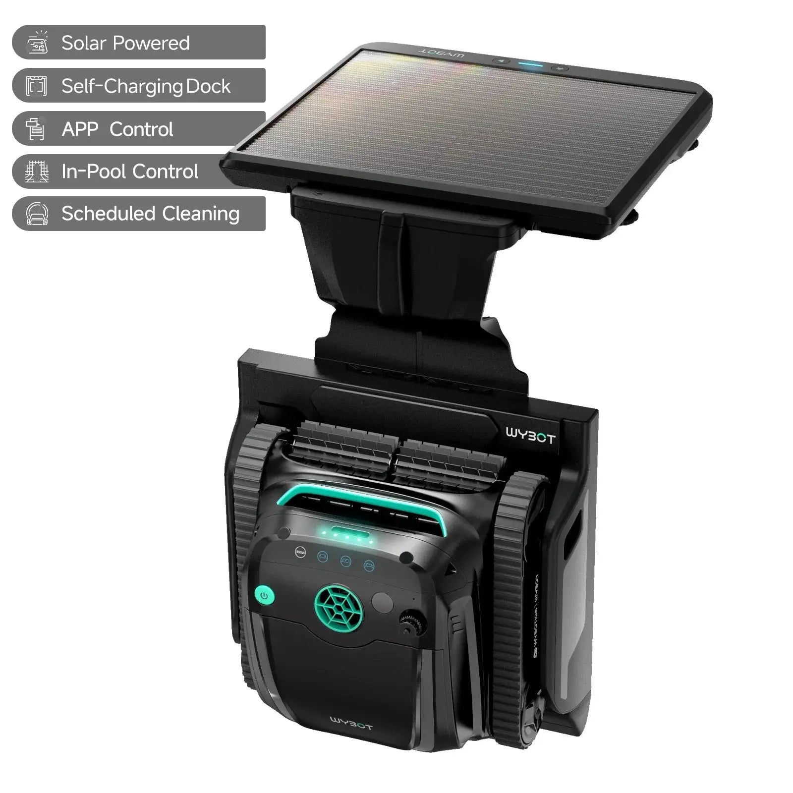 WYBOT S2 Solar with Solar-Powered Charging Dock Robotic Pool Cleaner - Aqvina LLC