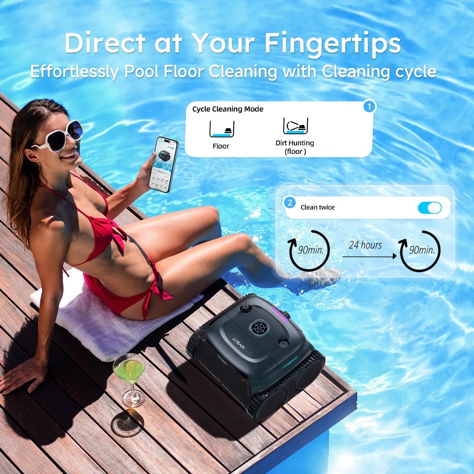 WYBOT C2 Vision Cordless Robotic Pool Cleaner - Aqvina LLC