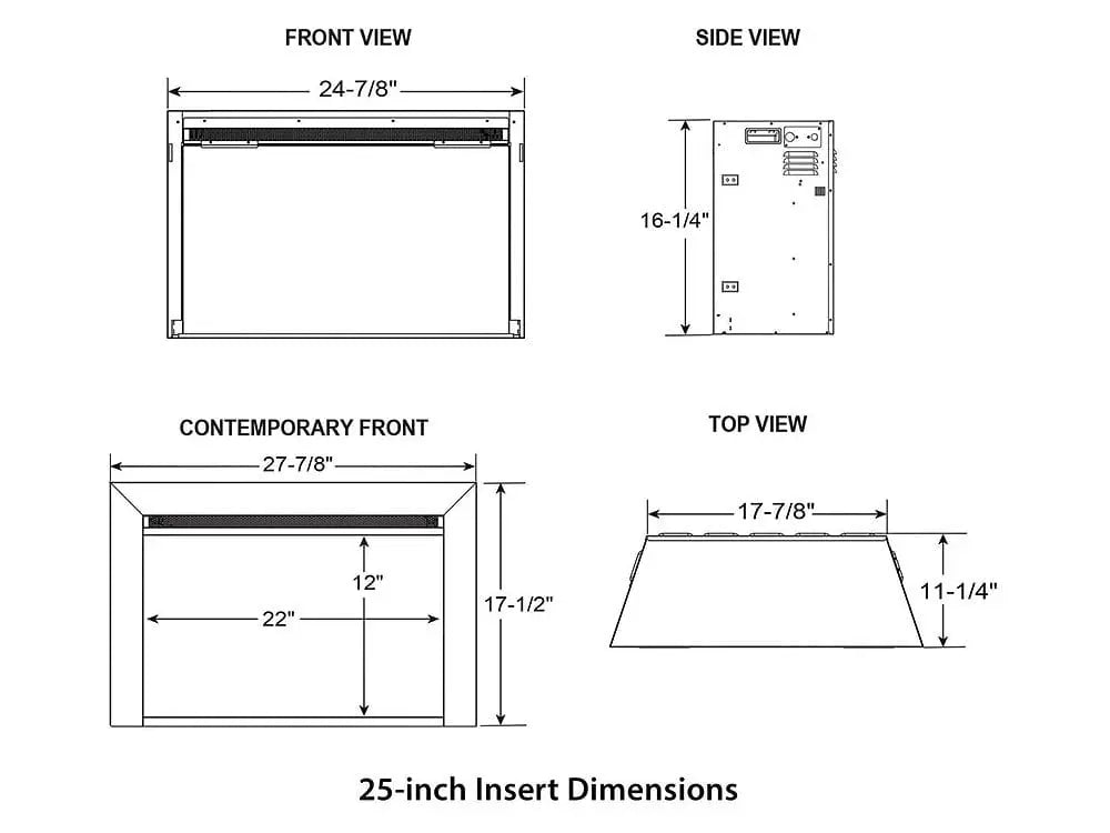 SimpliFire 25-In Electric Fireplace Insert