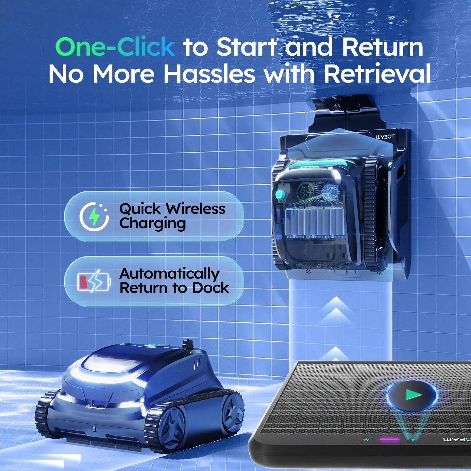 WYBOT S2 Solar with Solar-Powered Charging Dock Robotic Pool Cleaner - Aqvina LLC