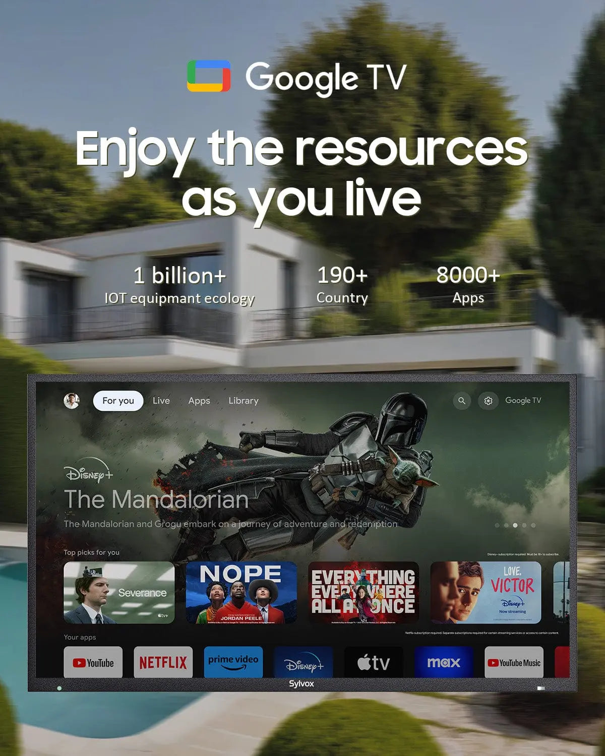55" Premium QLED Google Outdoor TV - 2024 Pool Pro QLED 2.0 Series