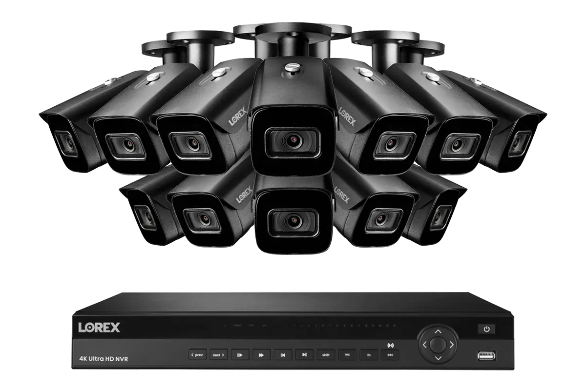 Lorex 4K (16 Camera Capable) 6TB Wired NVR System with Nocturnal 3 Smart IP Bullet Cameras – Complete Security Solution - Aqvina LLC