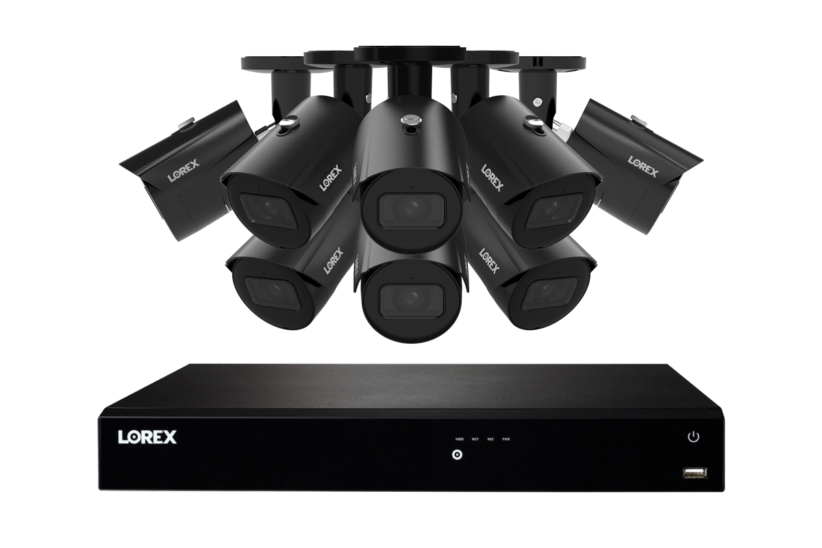 Lorex Fusion Series 4K 16‑Camera Capable (Wired or Fusion Wi‑Fi) 4 TB Wired NVR System with A14 IP Bullet Cameras