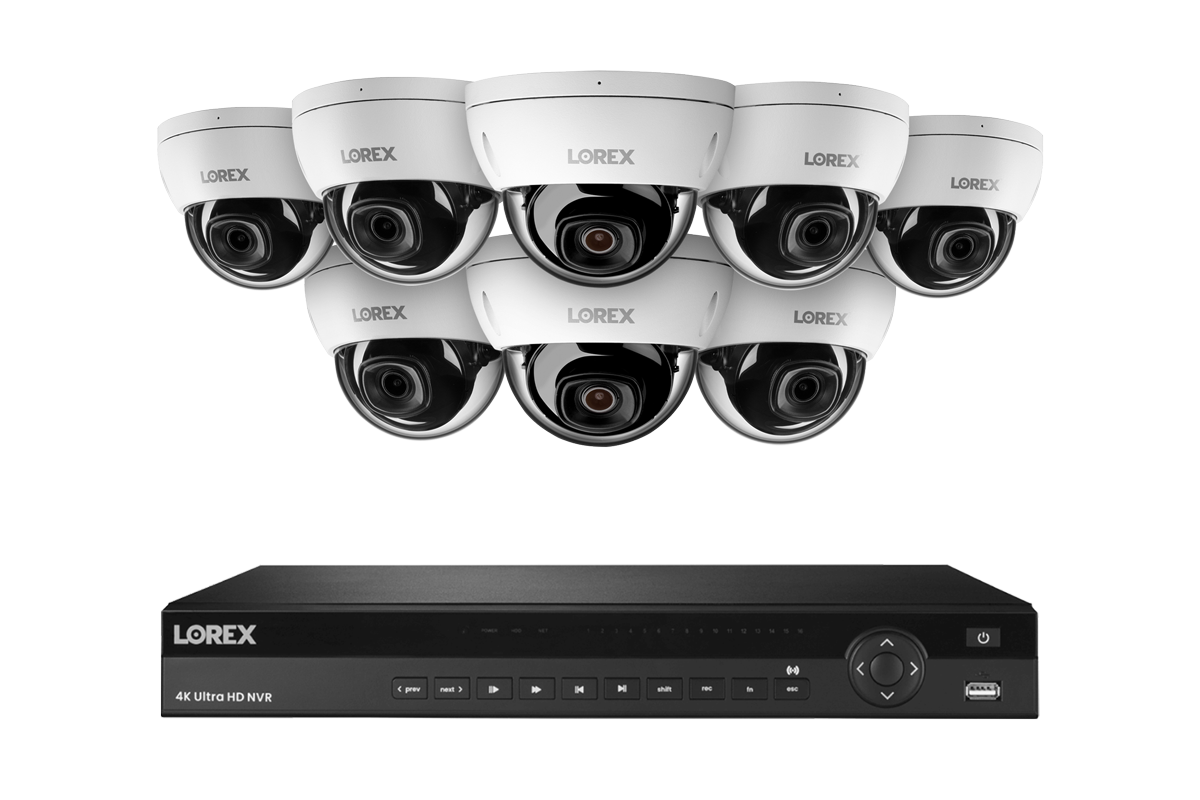 Lorex Elite Series NVR with A4 4 MP (2K) IP Dome Cameras – 4K 16-Channel 4 TB Wired System
