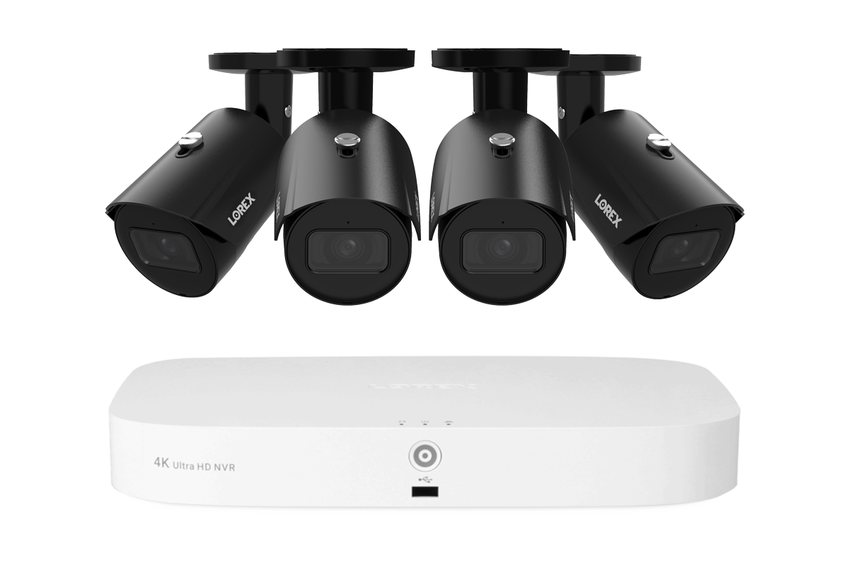 Lorex Fusion NVR with A4 4 MP (2K) IP Bullet Cameras – 4K 16-Channel (8 Wired + 8 Wi-Fi Fusion) 2 TB Wired System