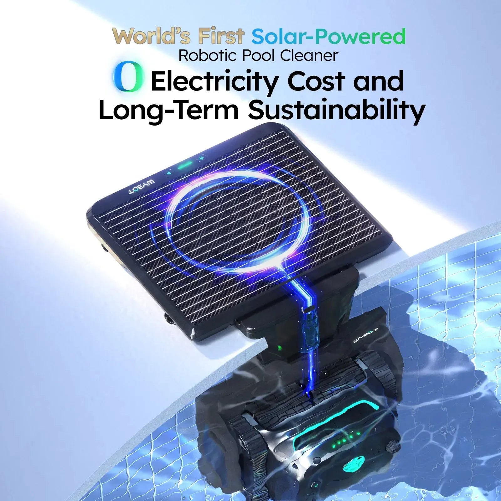 WYBOT S2 Solar with Solar-Powered Charging Dock Robotic Pool Cleaner - Aqvina LLC