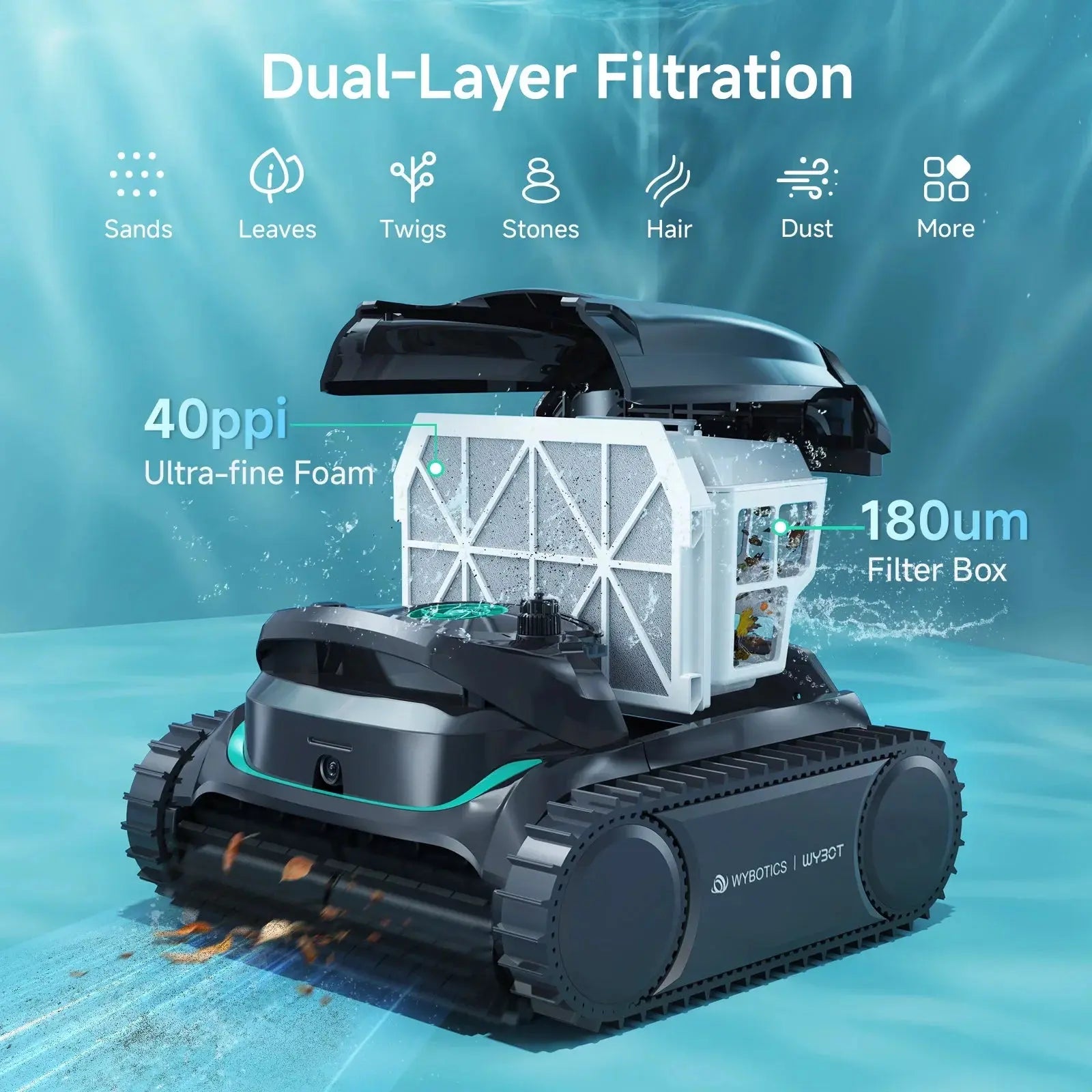WYBOT M2 Vision Tech High-End Cordless Robotic Pool Cleaner - Aqvina LLC