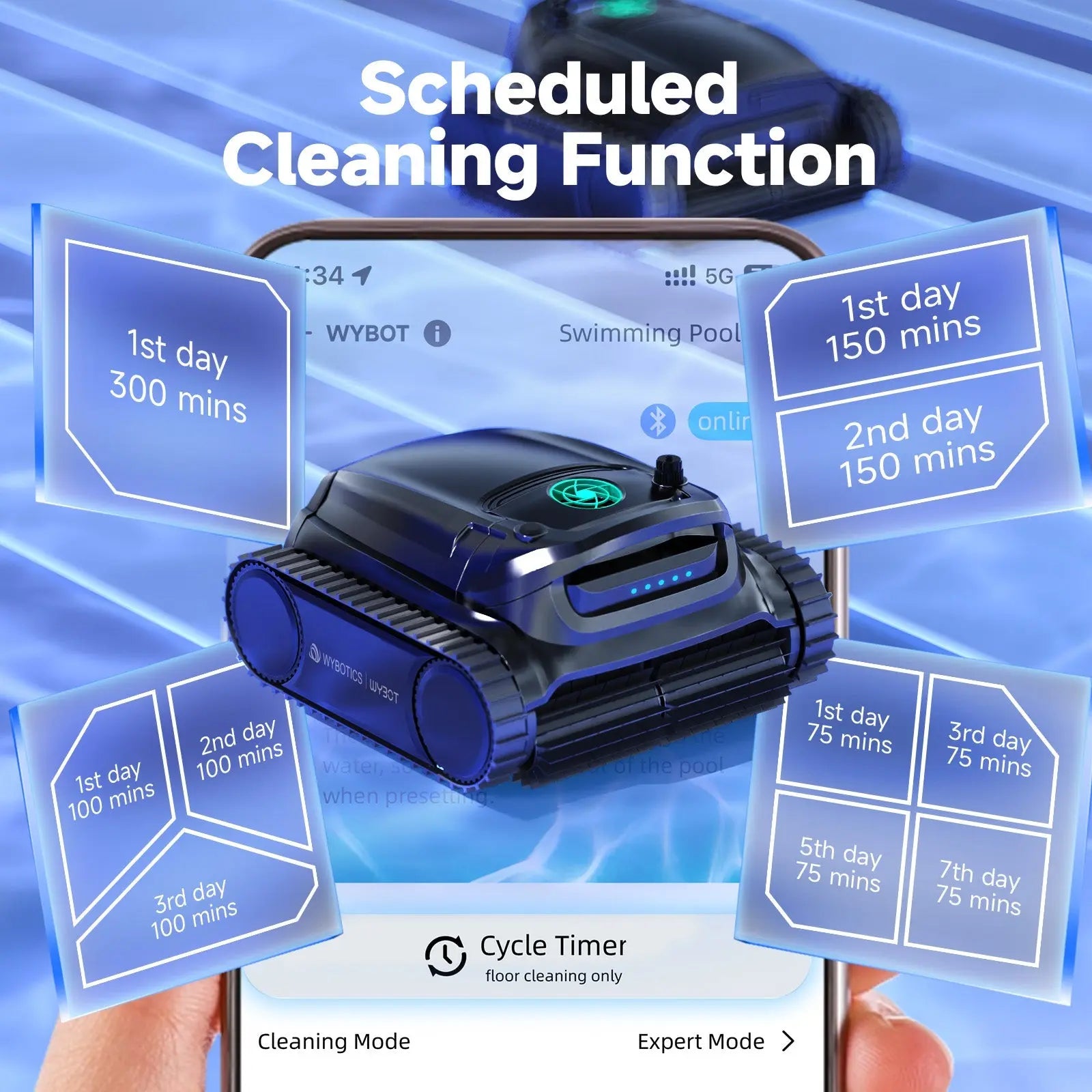WYBOT M1 Cordless Robotic Pool Cleaner - Aqvina LLC