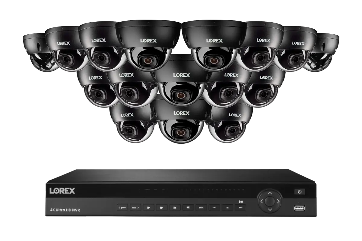 Lorex Elite Series NVR with A4 4 MP (2K) IP Dome Cameras – 4K 16-Channel 4 TB Wired System - Aqvina LLC