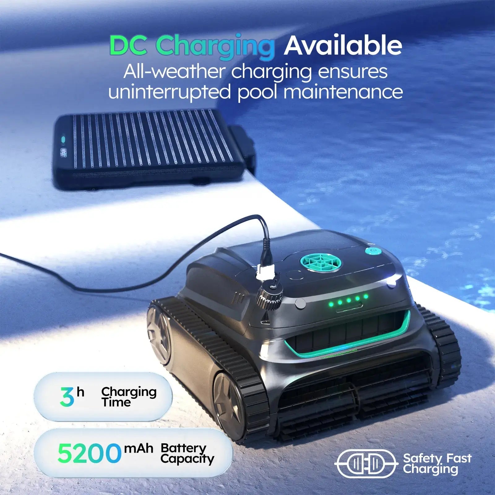 WYBOT S2 Solar with Solar-Powered Charging Dock Robotic Pool Cleaner - Aqvina LLC
