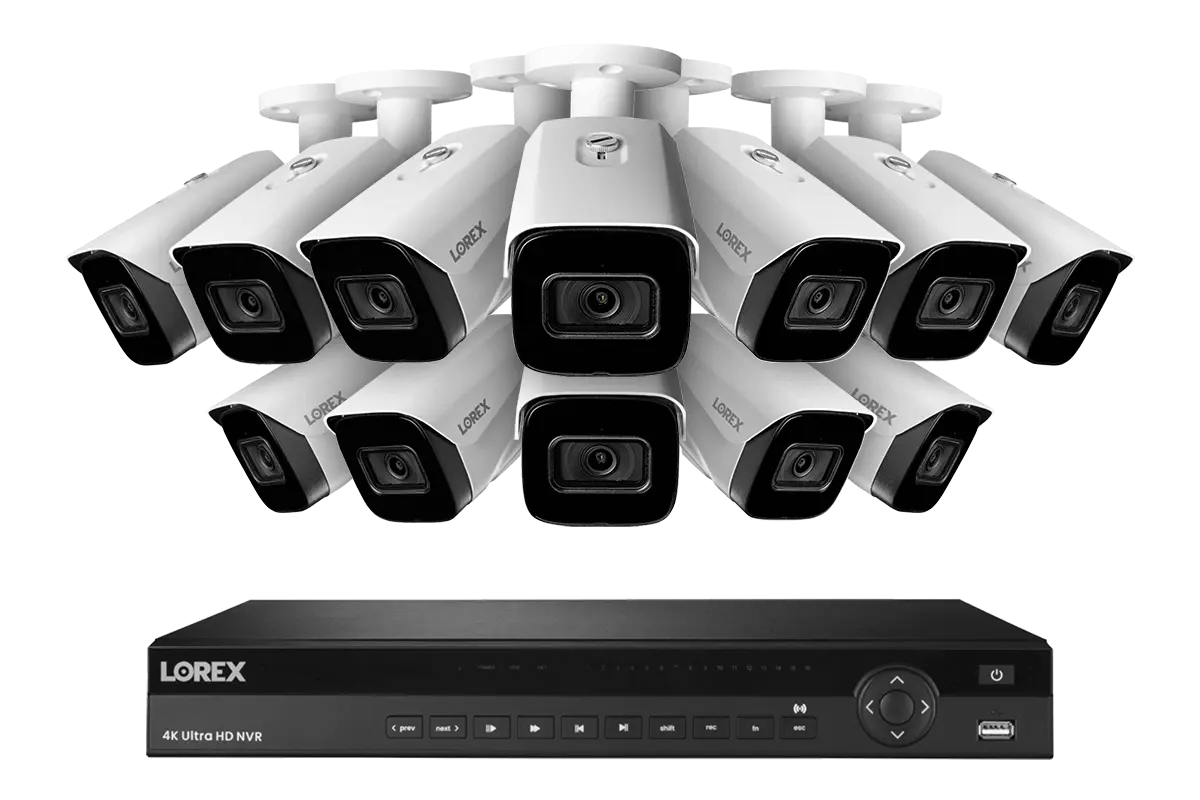Lorex 4K (16 Camera Capable) 6TB Wired NVR System with Nocturnal 3 Smart IP Bullet Cameras – Complete Security Solution - Aqvina LLC