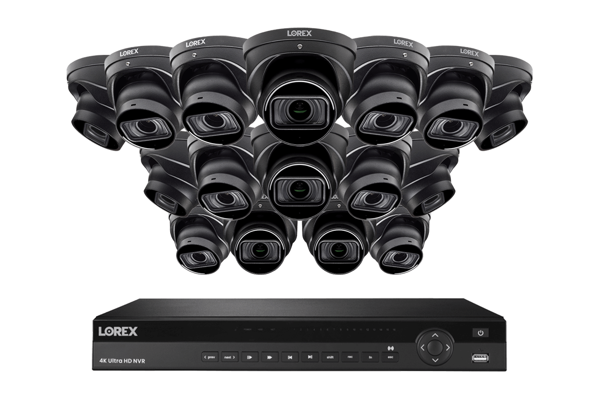 Lorex 4K (16-Camera Capable) 6 TB Wired NVR System with 16 Nocturnal 3 Smart IP Dome Cameras