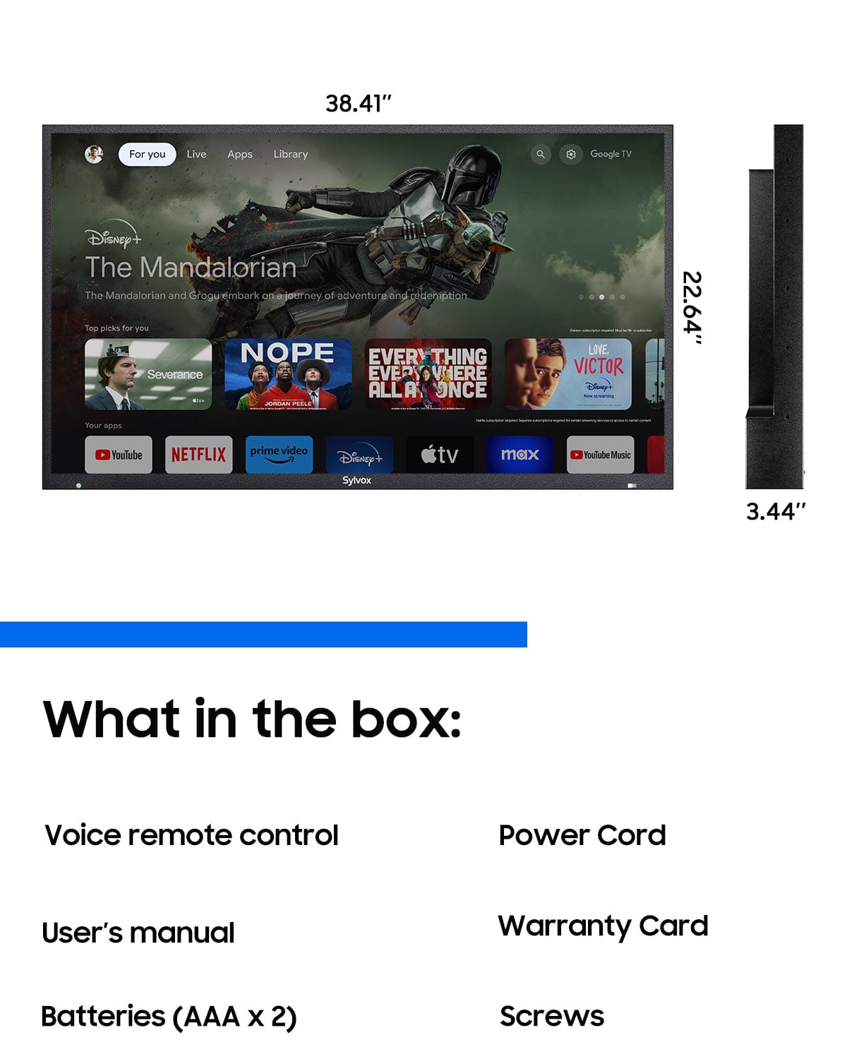 43" 2000Nit Google Outdoor TV - 2024 Pool Pro 2.0 Series