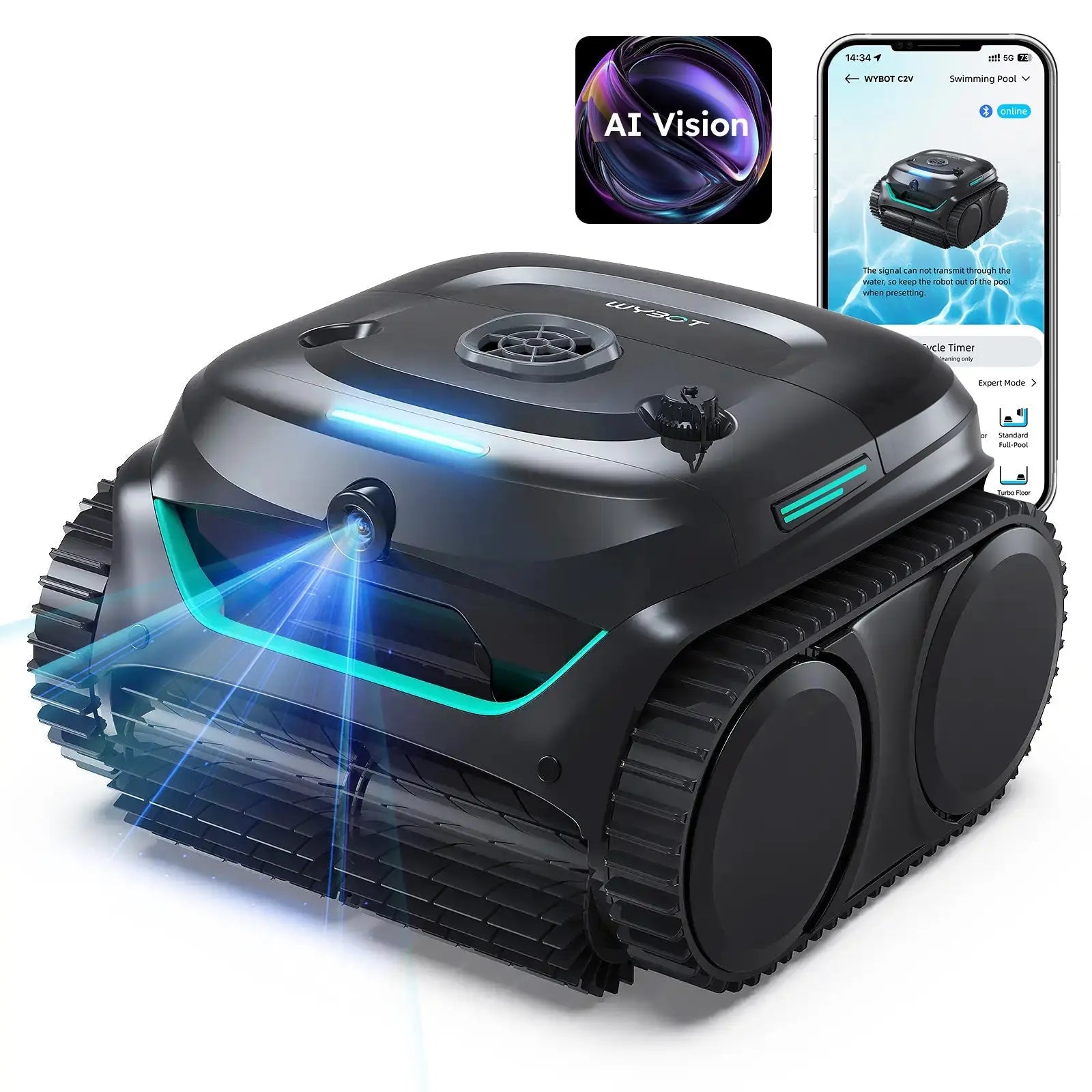 WYBOT C2 Vision Cordless Robotic Pool Cleaner - Aqvina LLC