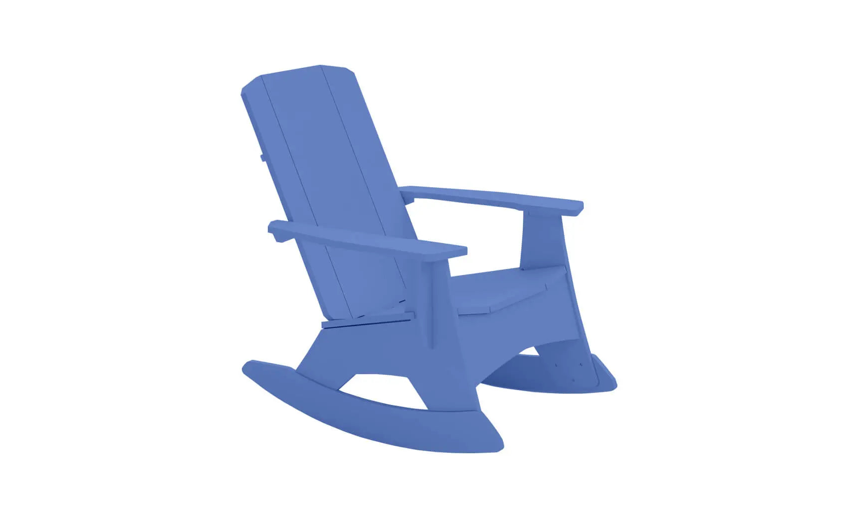Mainstay Adirondack rocker in weathered pine finish with cushioned seat and armrests