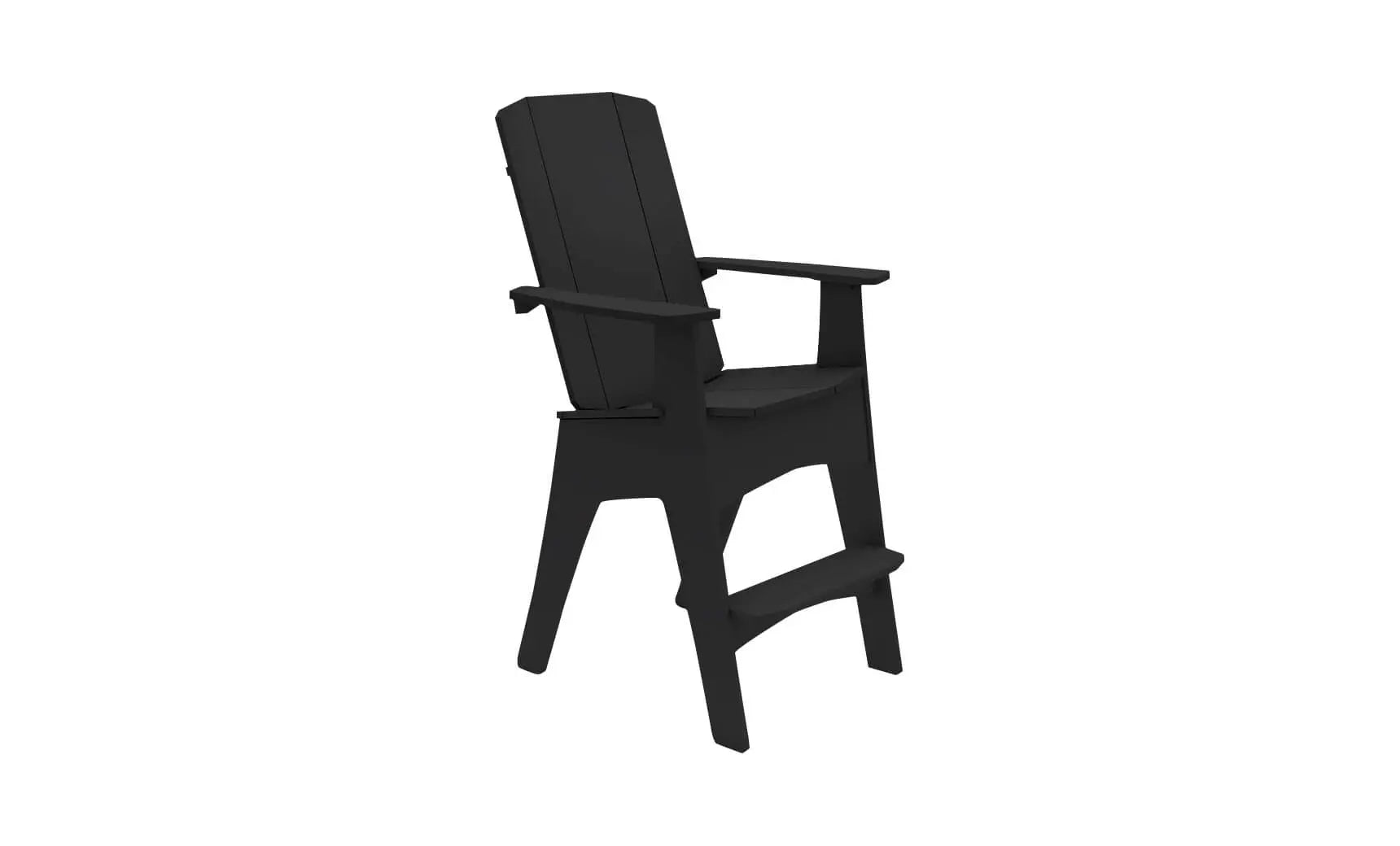 Mainstay Adirondack Tall chair in weathered pine finish with high backrest and armrests.