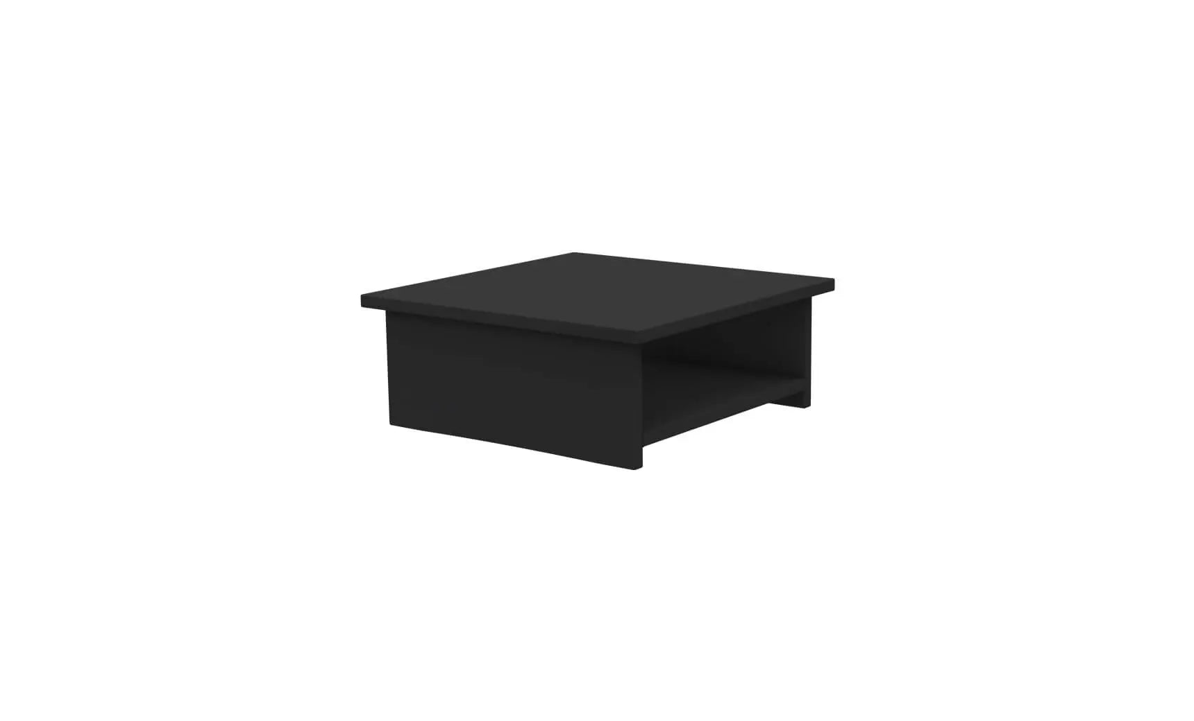 Echo Side Table in walnut finish with glass top and metal legs