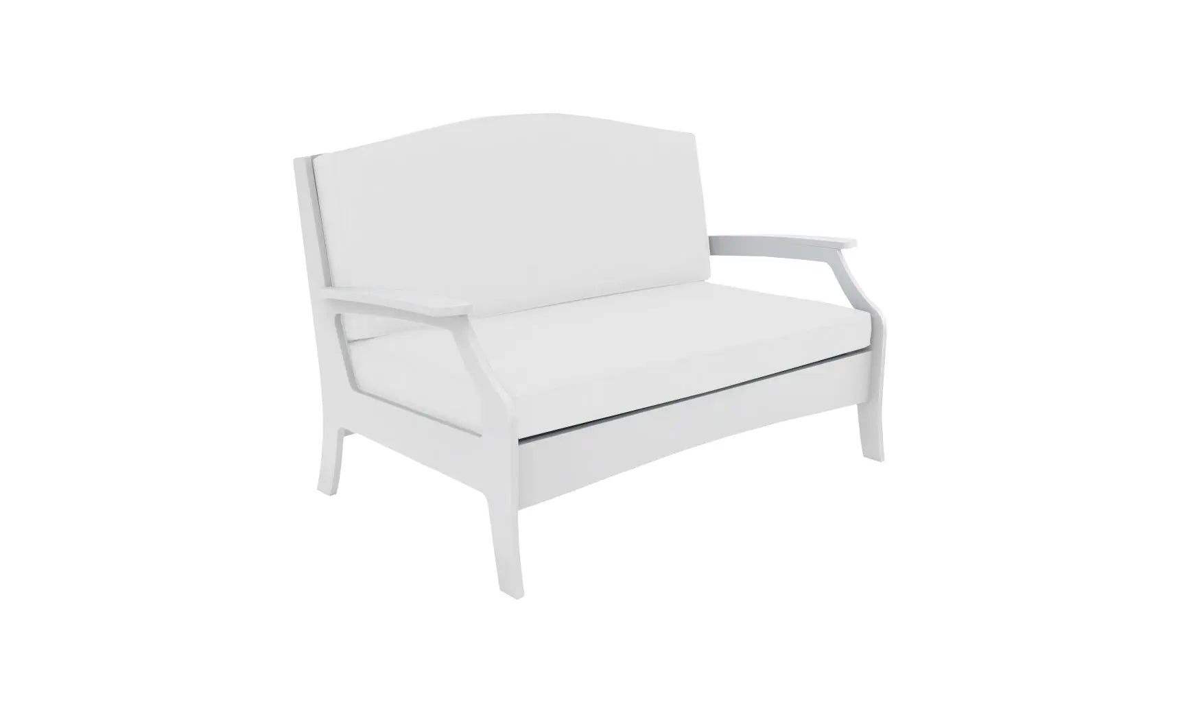 Legacy Loveseat features a sleek brown leather upholstery with tufted detailing and wooden legs.