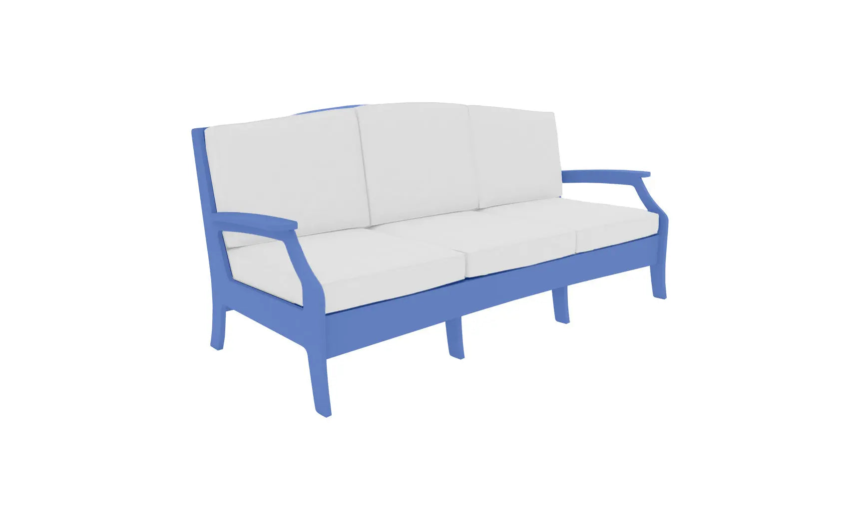 Legacy Sofa features a sleek modern design with clean lines and high-density foam cushioning in a dark charcoal fabric.