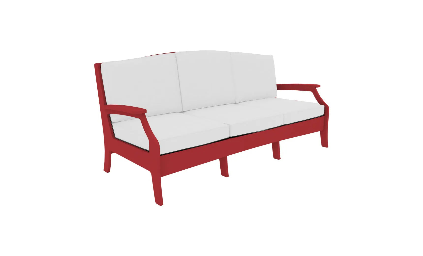Legacy Sofa features a sleek modern design with clean lines and high-density foam cushioning in a dark charcoal fabric.