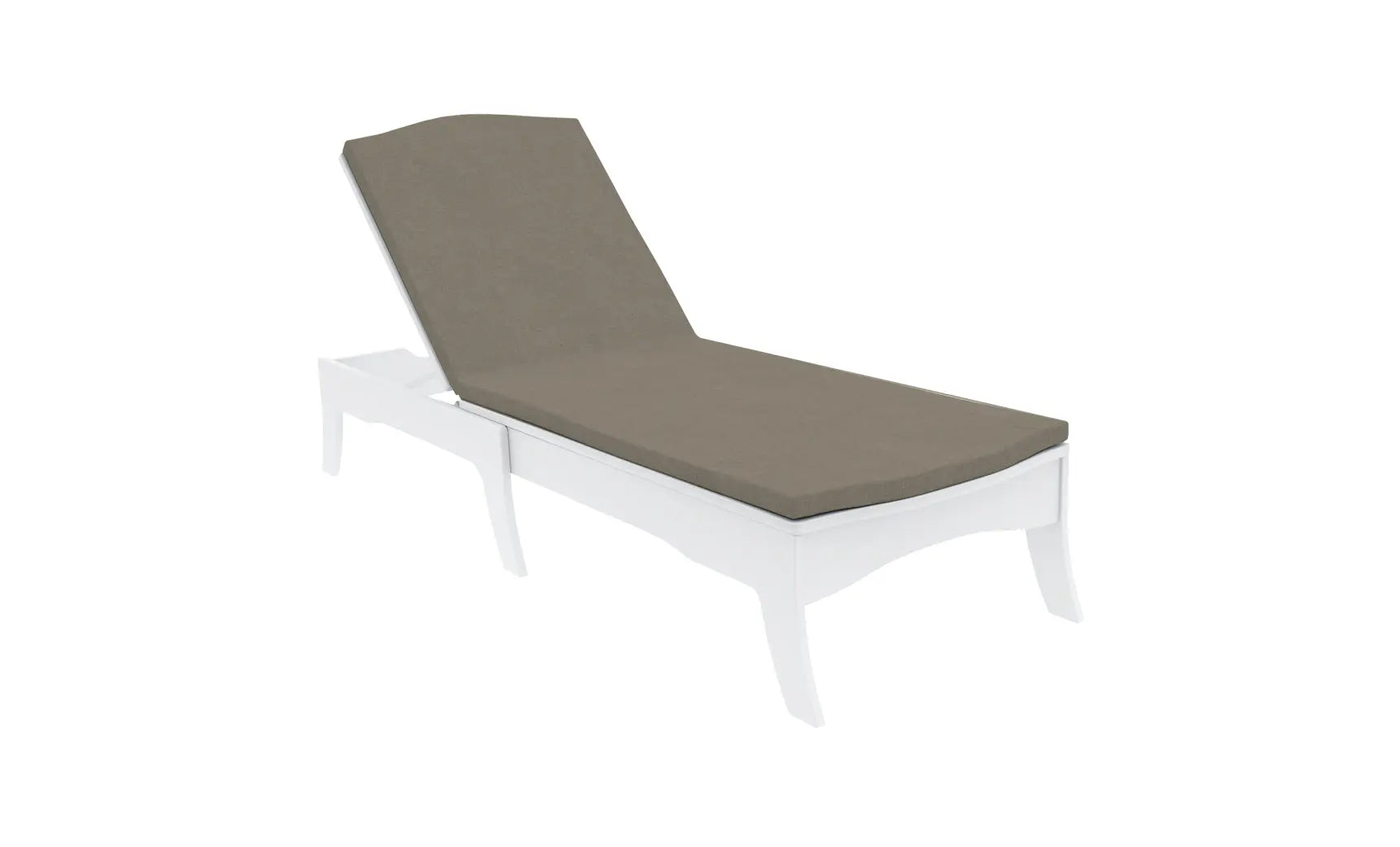 Legacy chaise lounge cushion in soft beige fabric with tufted design and button detailing.