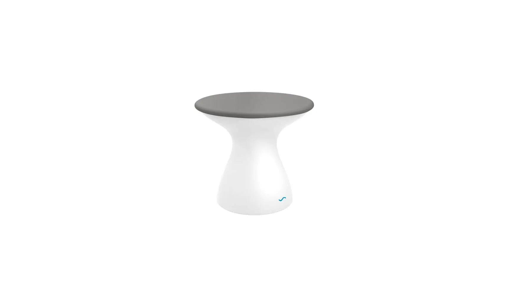 Autograph standard side table in walnut finish with glass top and metal legs
