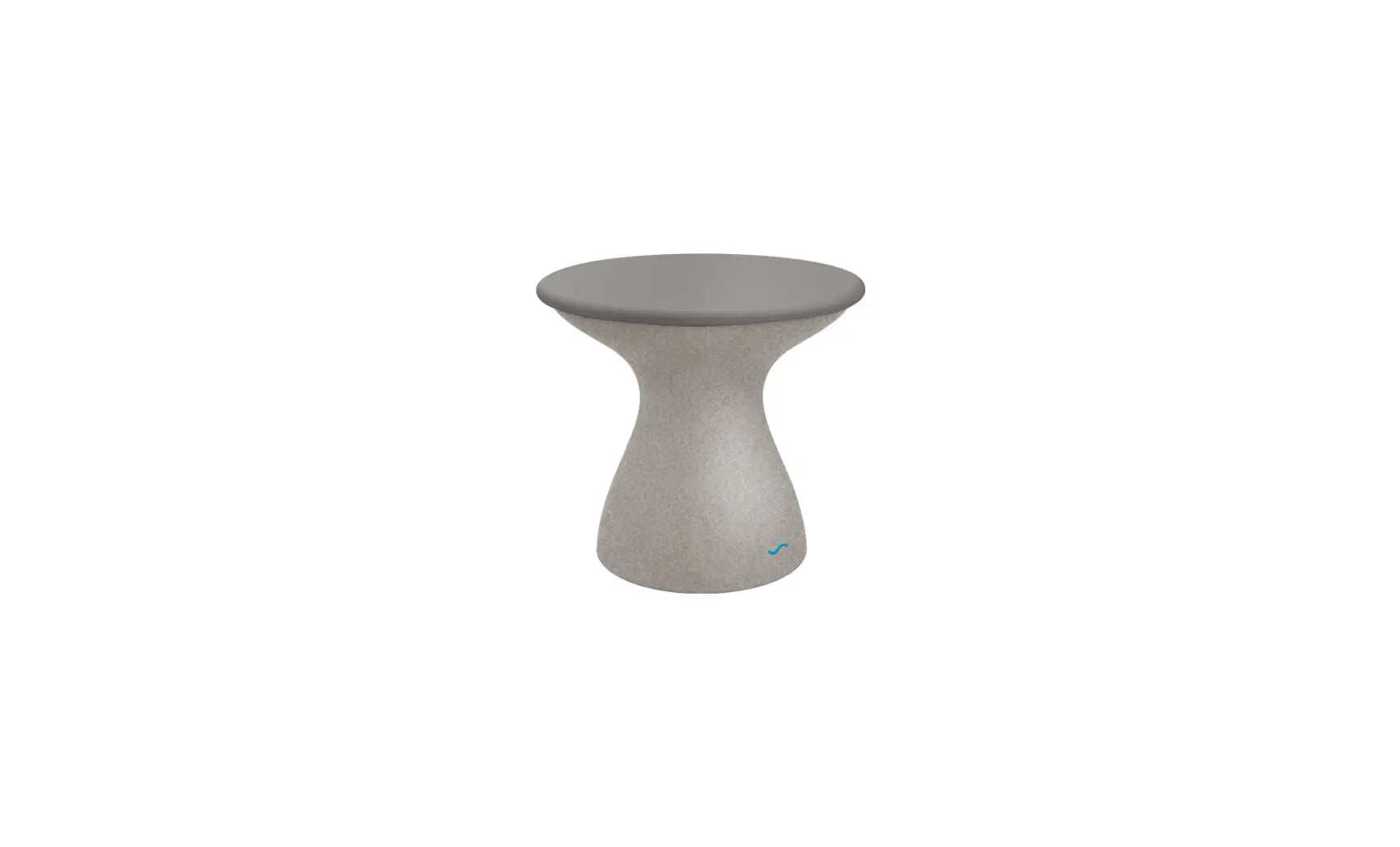 Autograph standard side table in walnut finish with glass top and metal legs