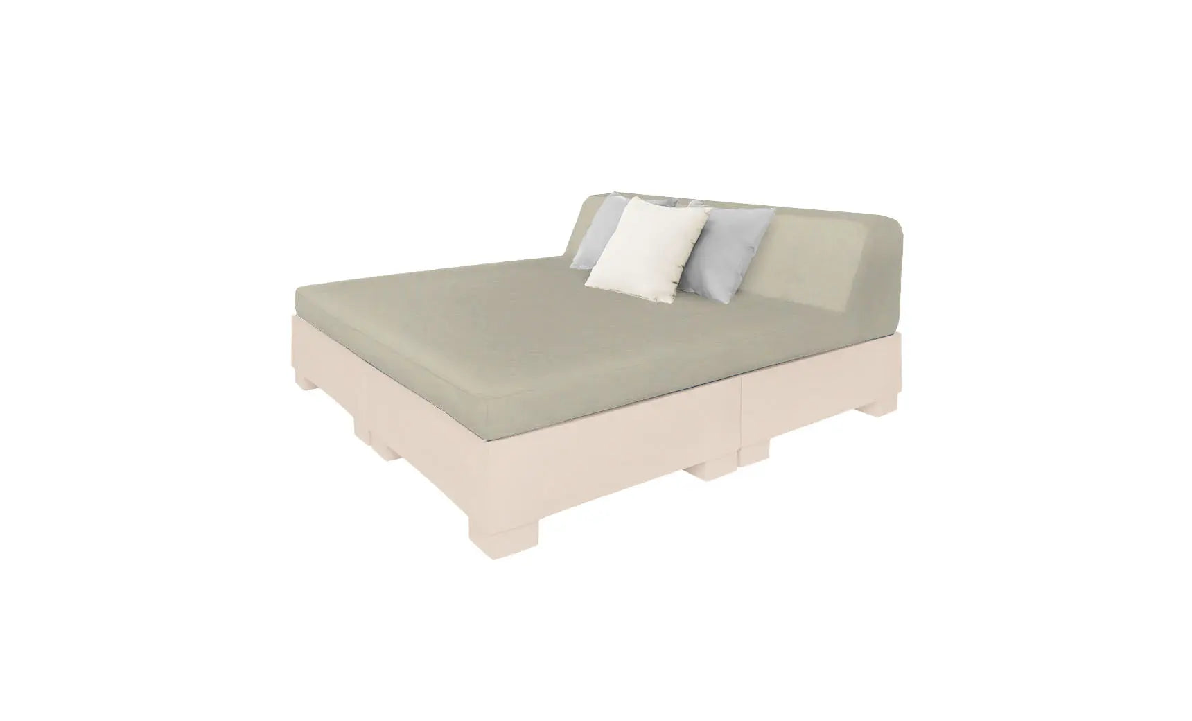 Affinity Square square sunbed with adjustable backrest and cushion