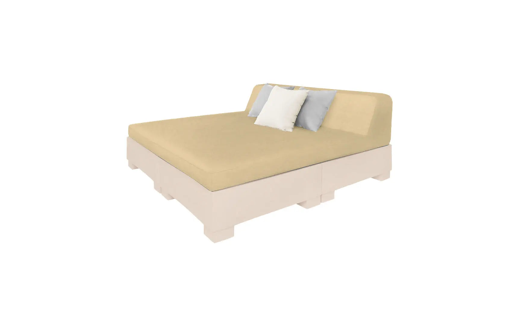 Affinity Square square sunbed with adjustable backrest and cushion