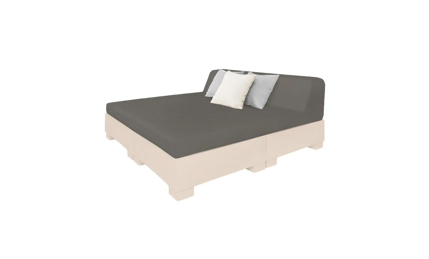 Affinity Square square sunbed with adjustable backrest and cushion