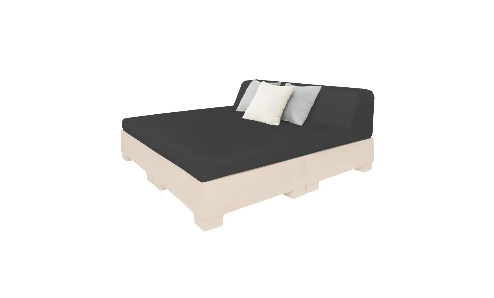 Affinity Square square sunbed with adjustable backrest and cushion