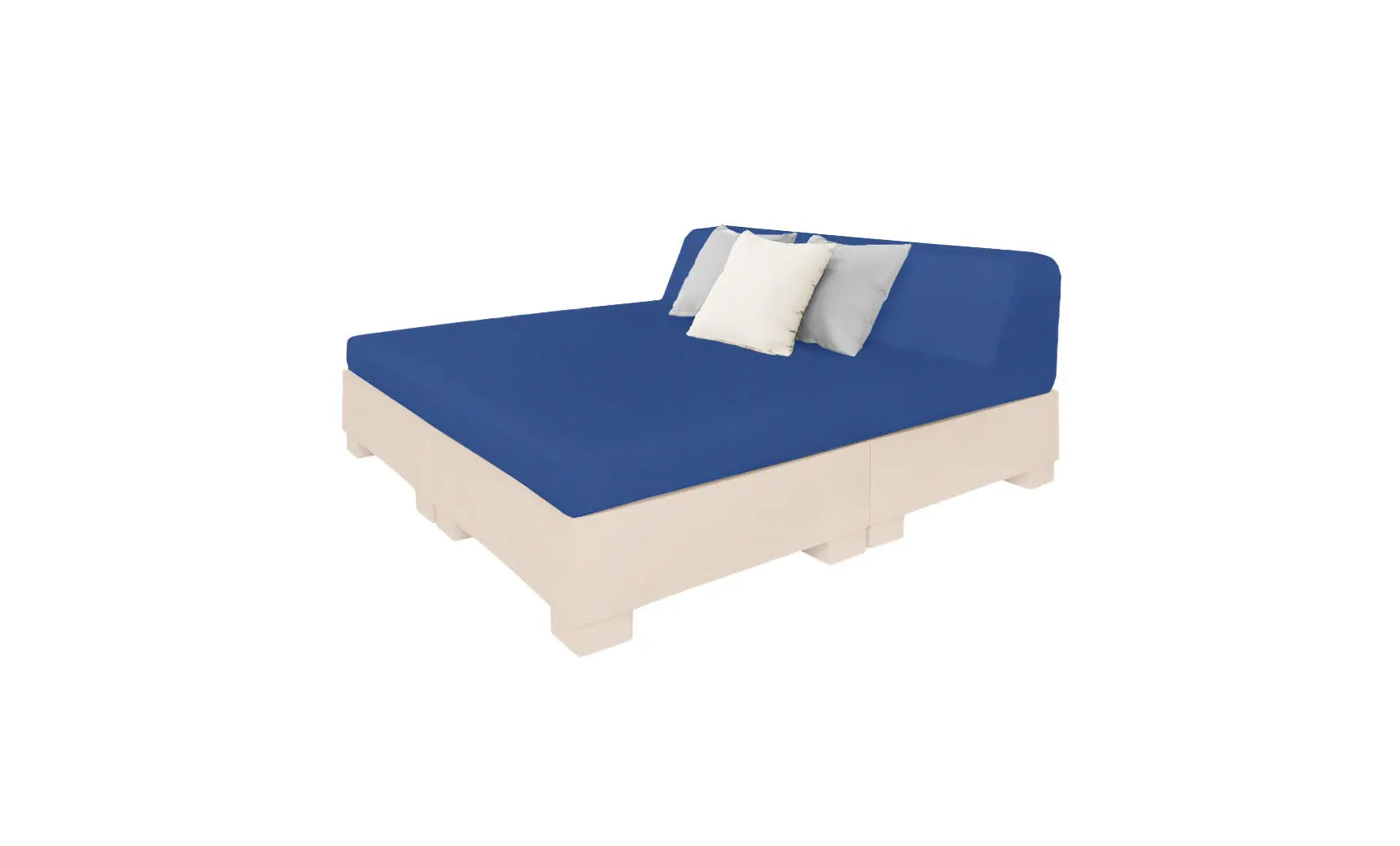 Affinity Square square sunbed with adjustable backrest and cushion