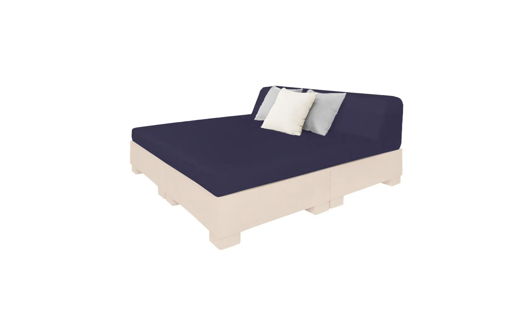 Affinity Square square sunbed with adjustable backrest and cushion
