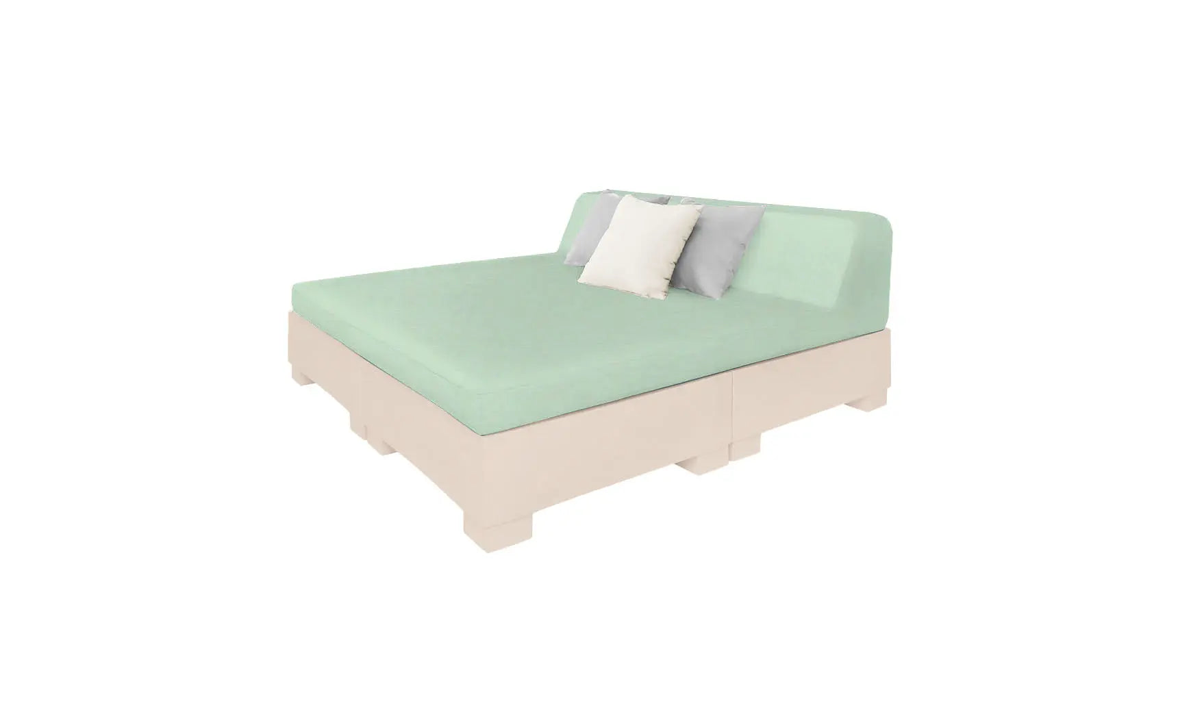 Affinity Square square sunbed with adjustable backrest and cushion