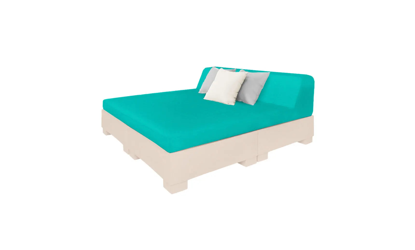 Affinity Square square sunbed with adjustable backrest and cushion