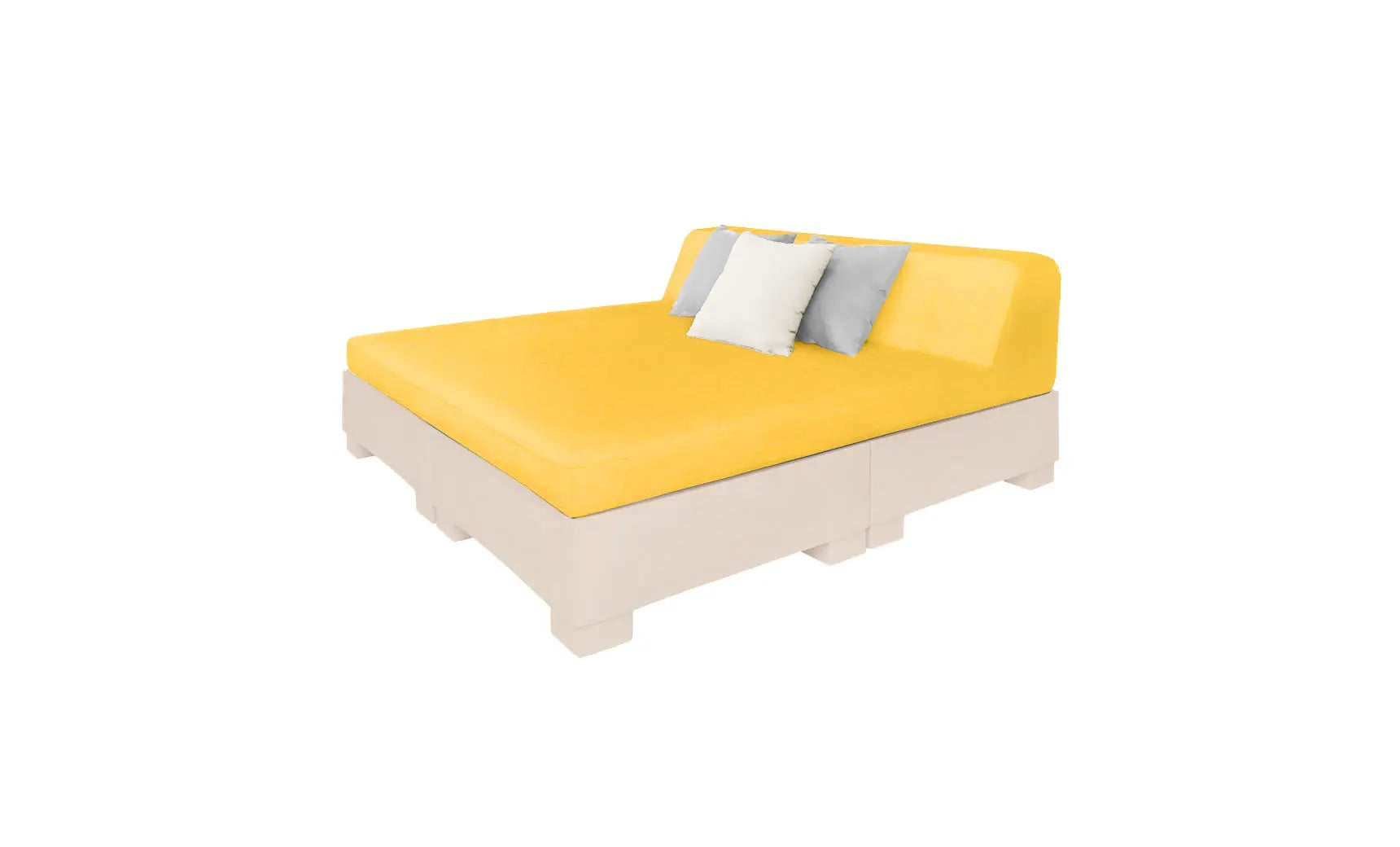 Affinity Square square sunbed with adjustable backrest and cushion