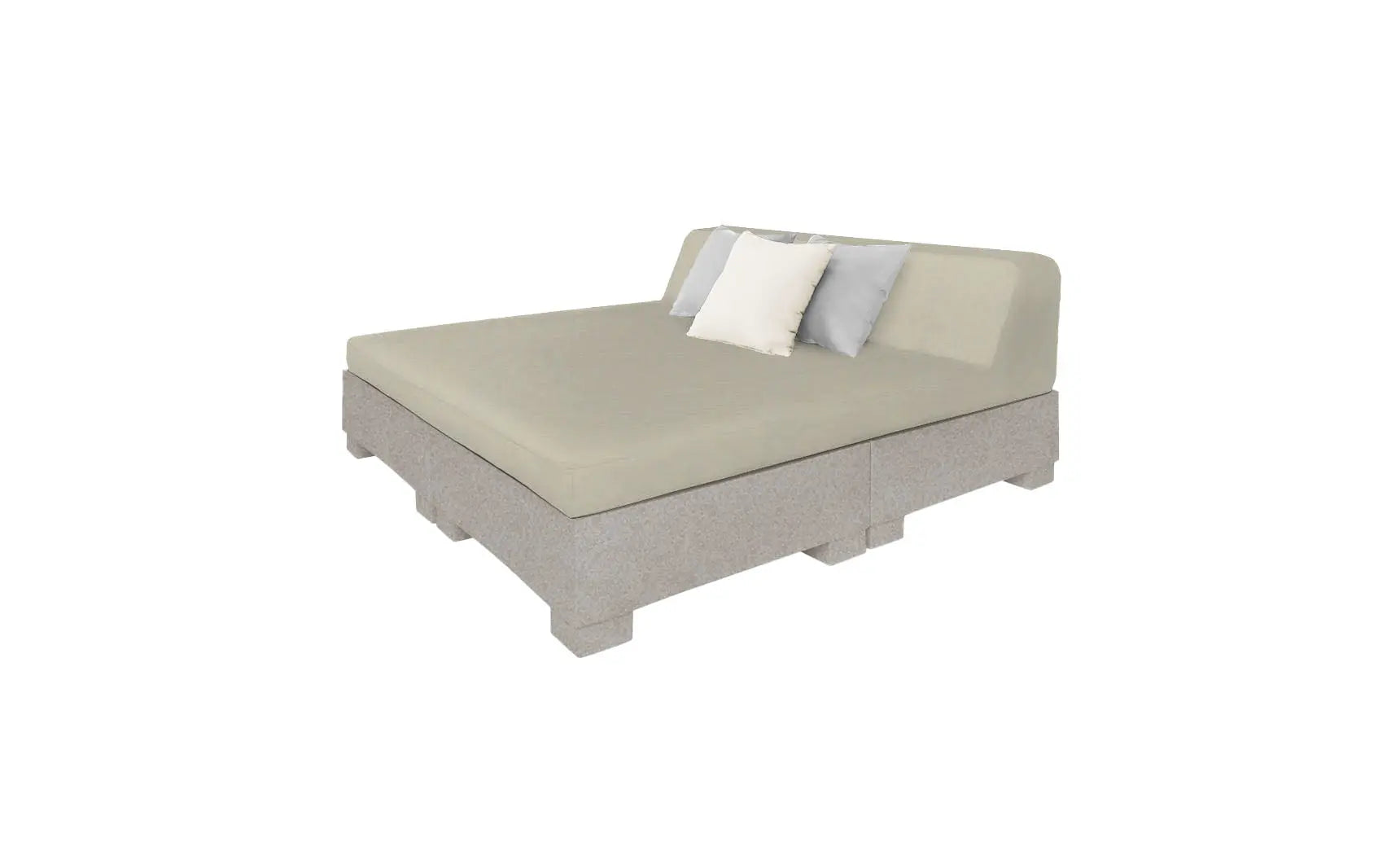 Affinity Square square sunbed with adjustable backrest and cushion