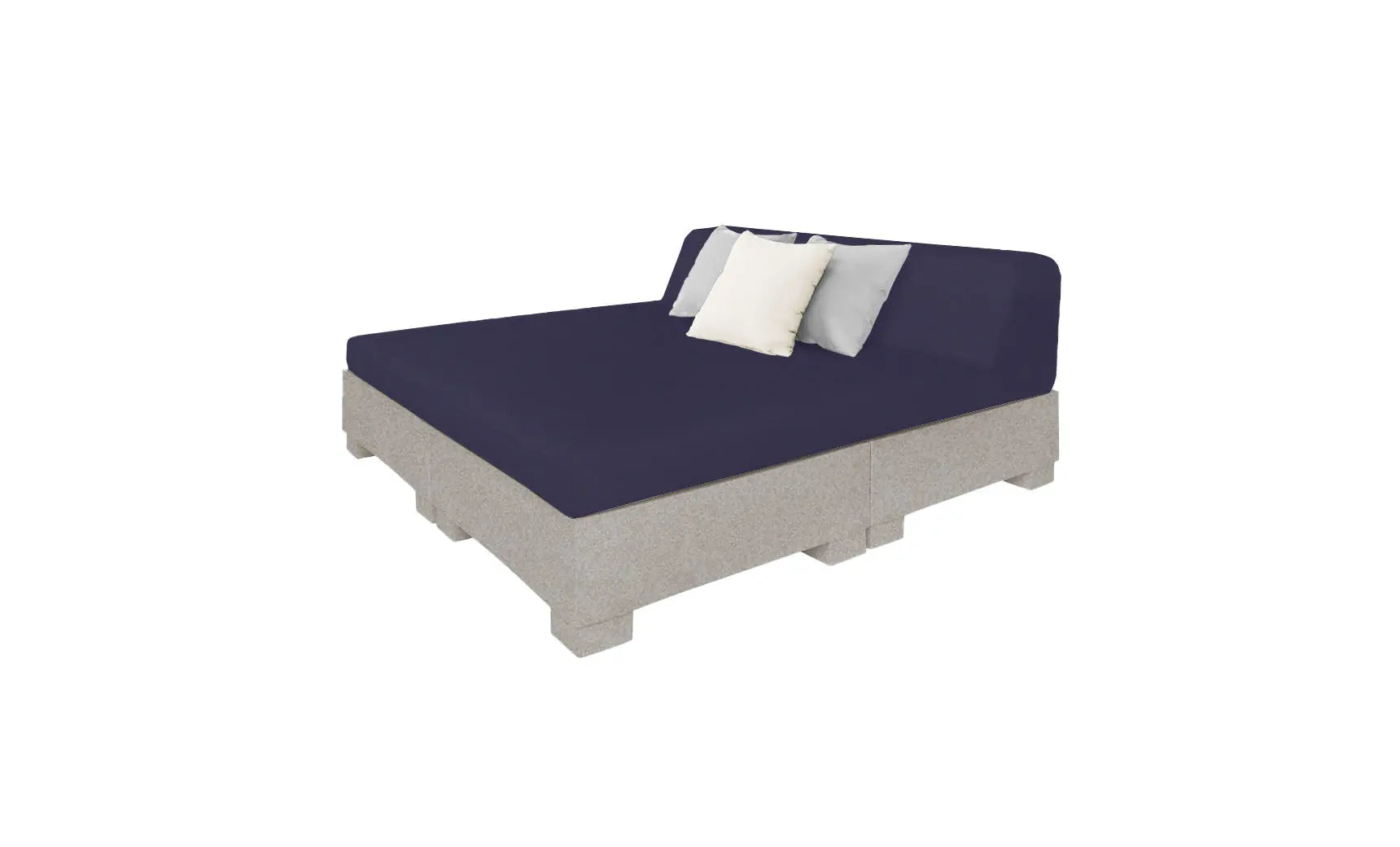 Affinity Square square sunbed with adjustable backrest and cushion