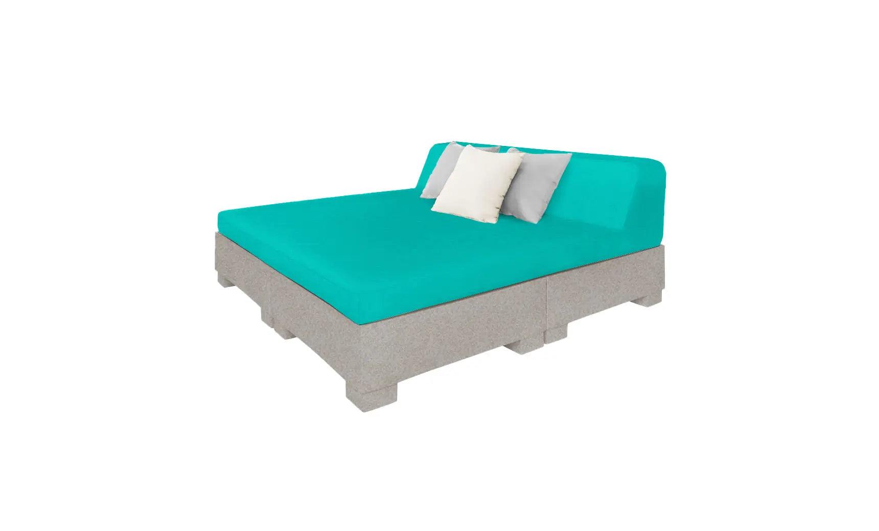Affinity Square square sunbed with adjustable backrest and cushion