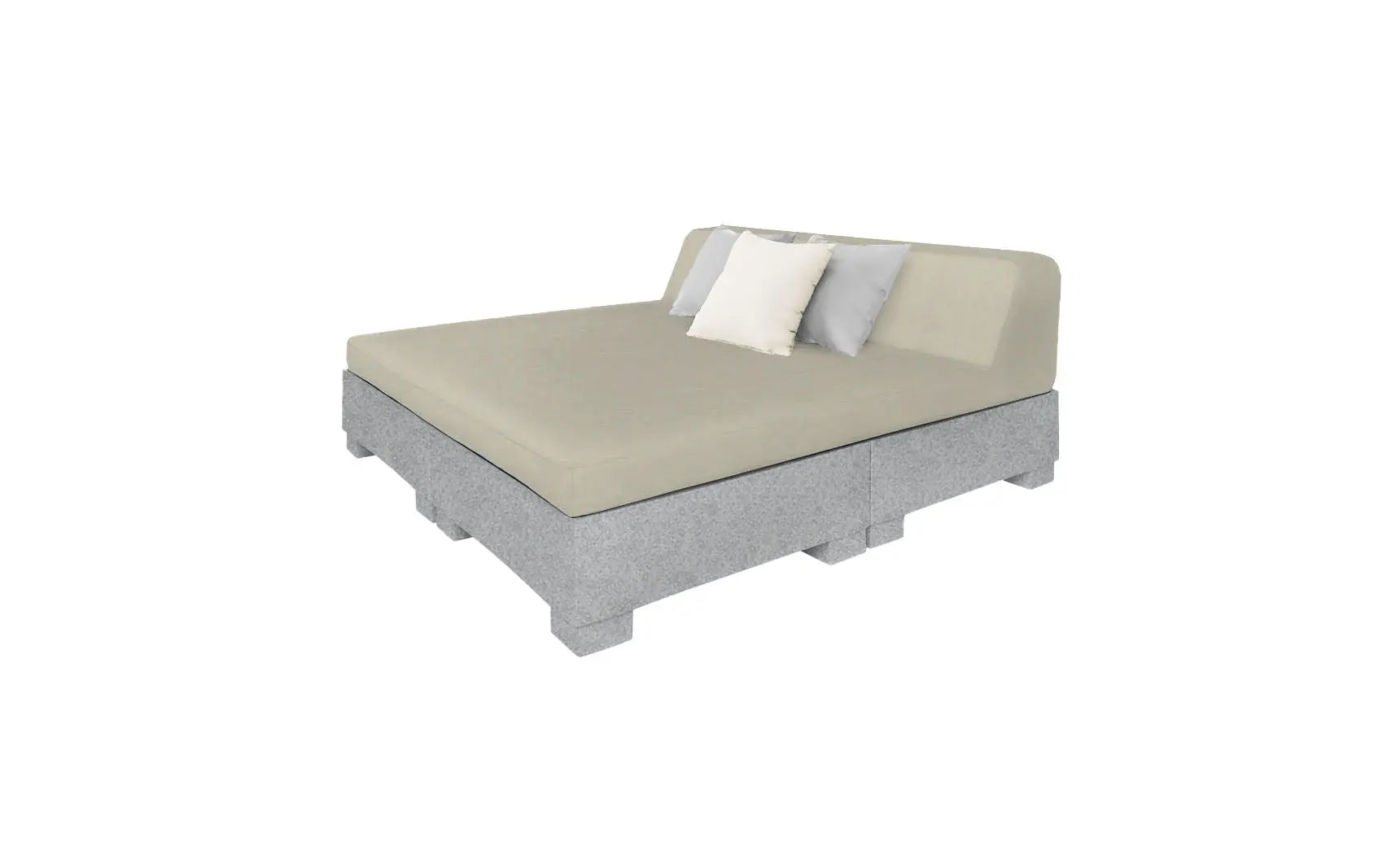 Affinity Square square sunbed with adjustable backrest and cushion
