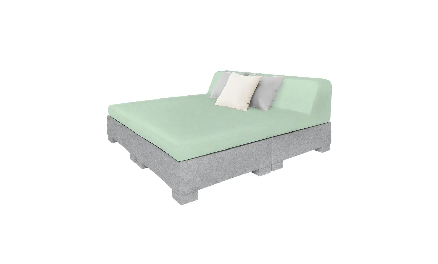 Affinity Square square sunbed with adjustable backrest and cushion