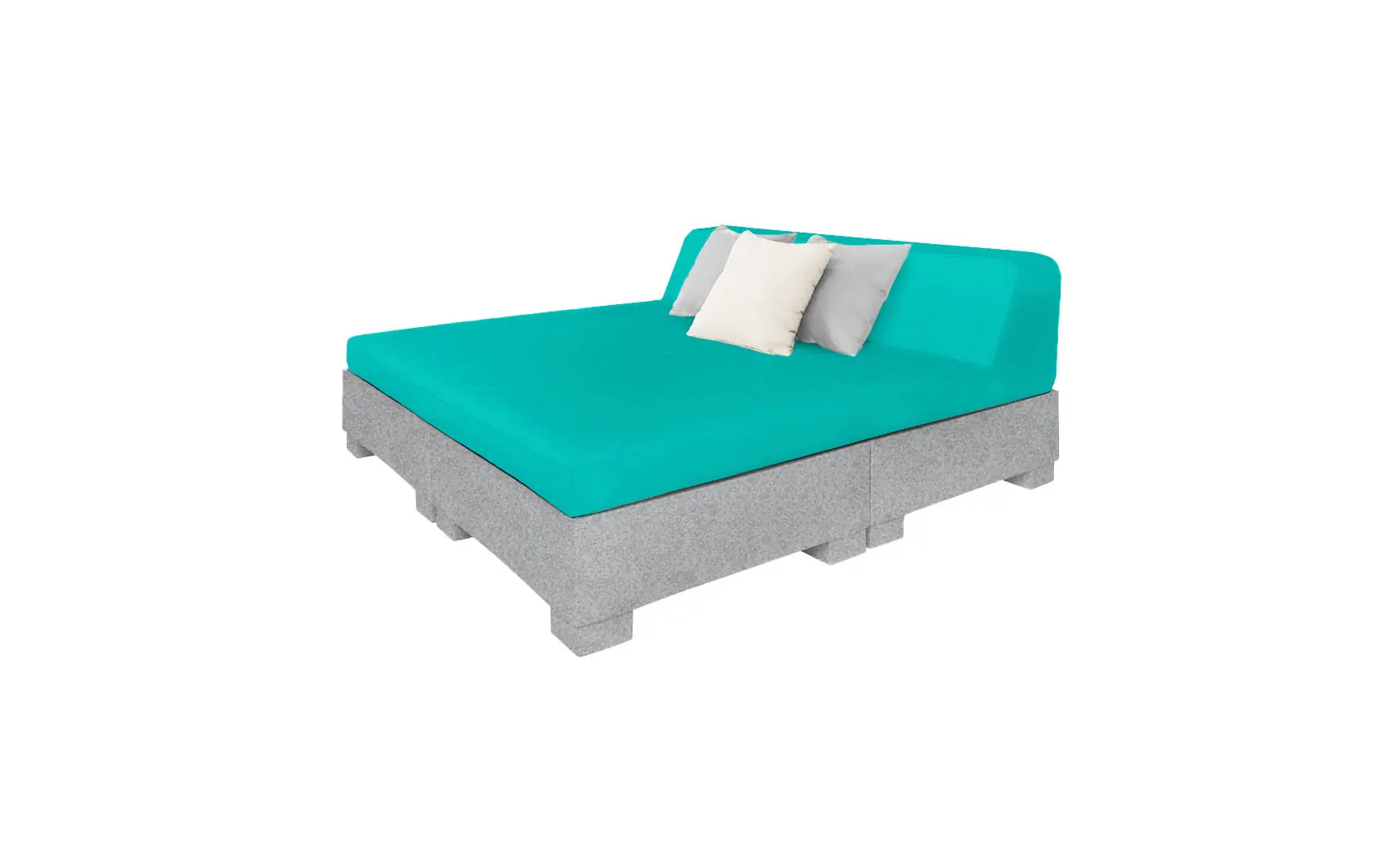 Affinity Square square sunbed with adjustable backrest and cushion