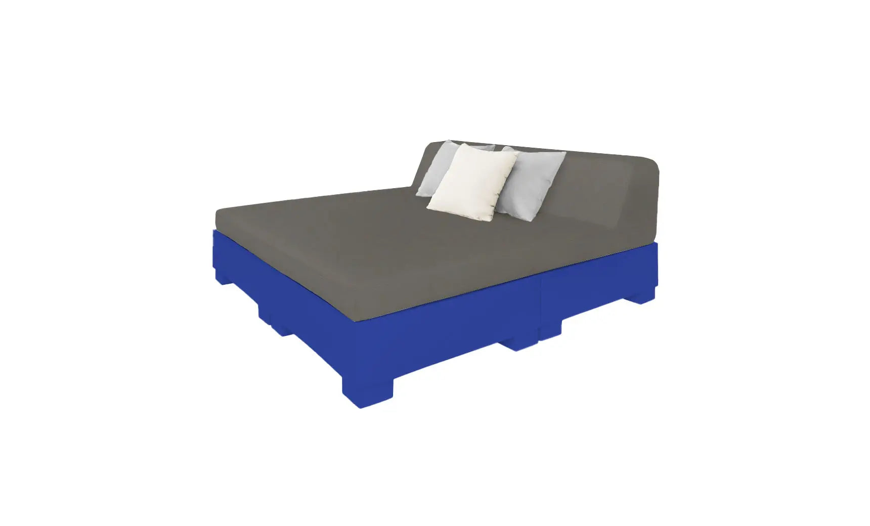 Affinity Square square sunbed with adjustable backrest and cushion