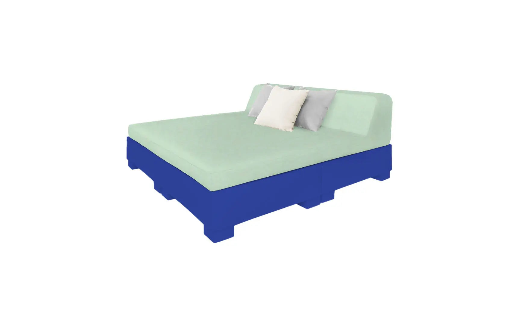 Affinity Square square sunbed with adjustable backrest and cushion