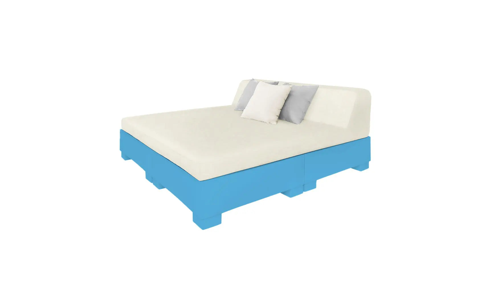 Affinity Square square sunbed with adjustable backrest and cushion