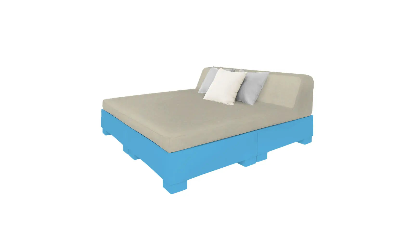 Affinity Square square sunbed with adjustable backrest and cushion