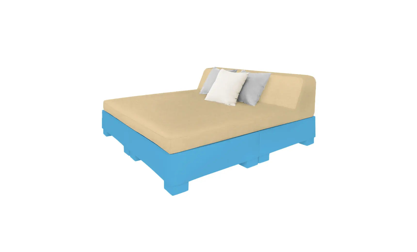 Affinity Square square sunbed with adjustable backrest and cushion