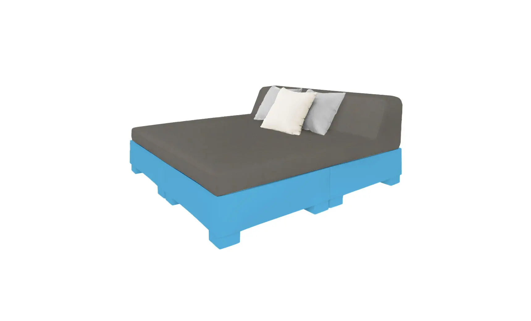 Affinity Square square sunbed with adjustable backrest and cushion