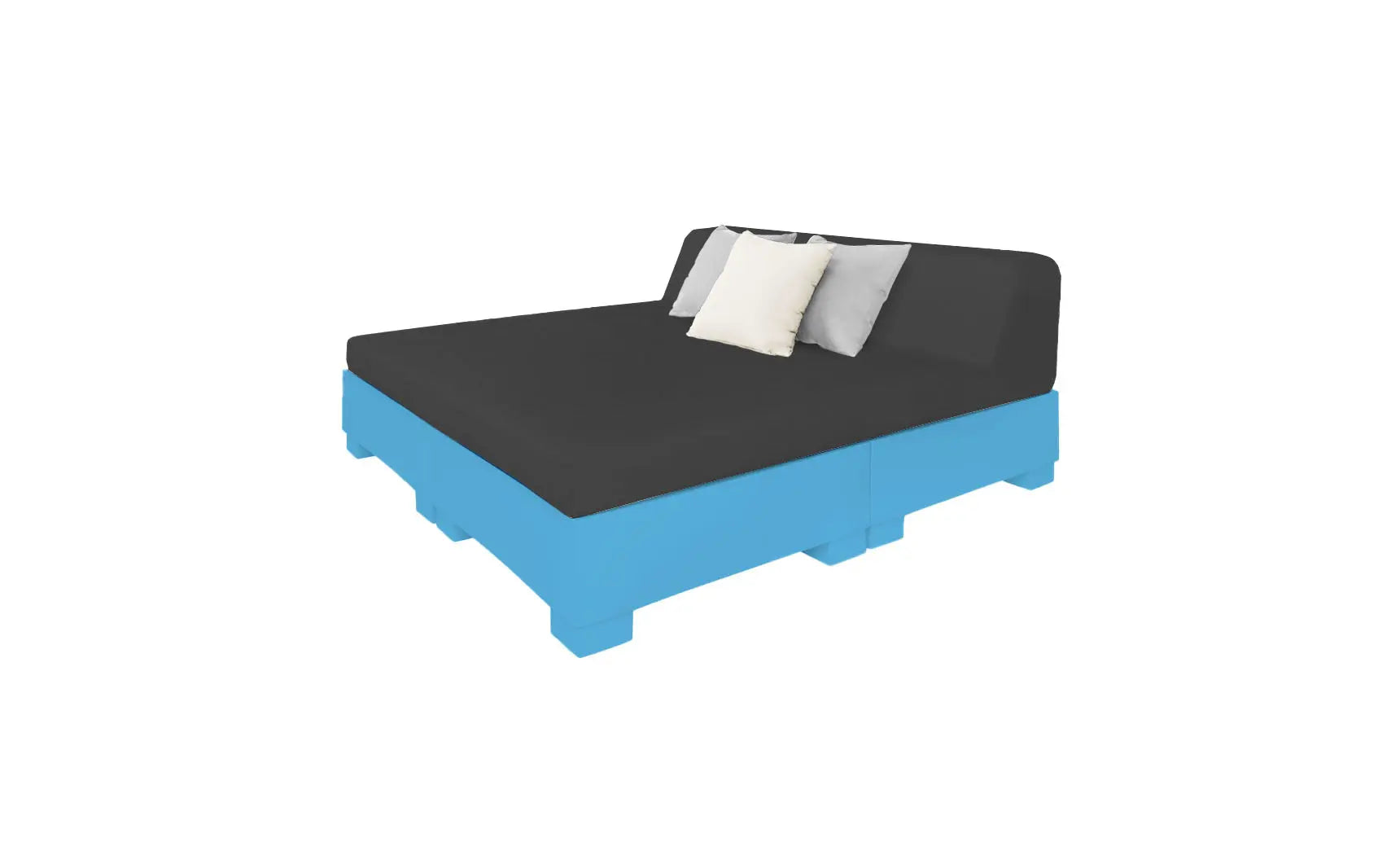 Affinity Square square sunbed with adjustable backrest and cushion