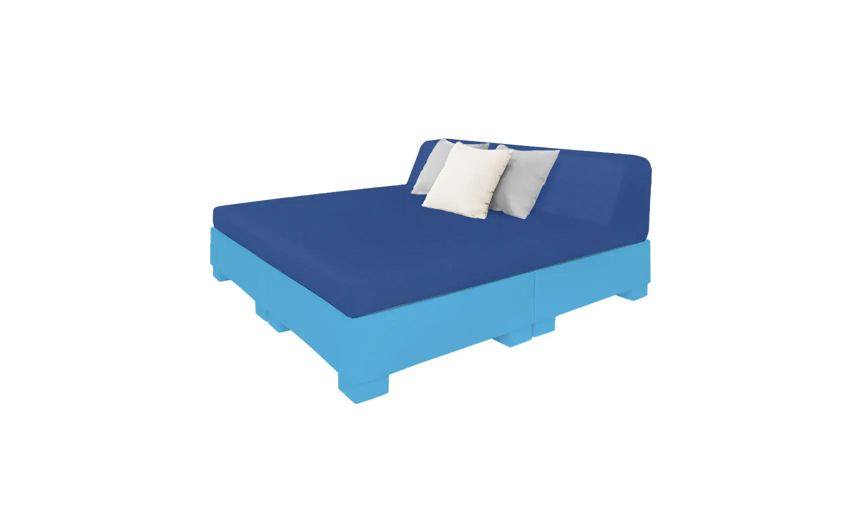 Affinity Square square sunbed with adjustable backrest and cushion